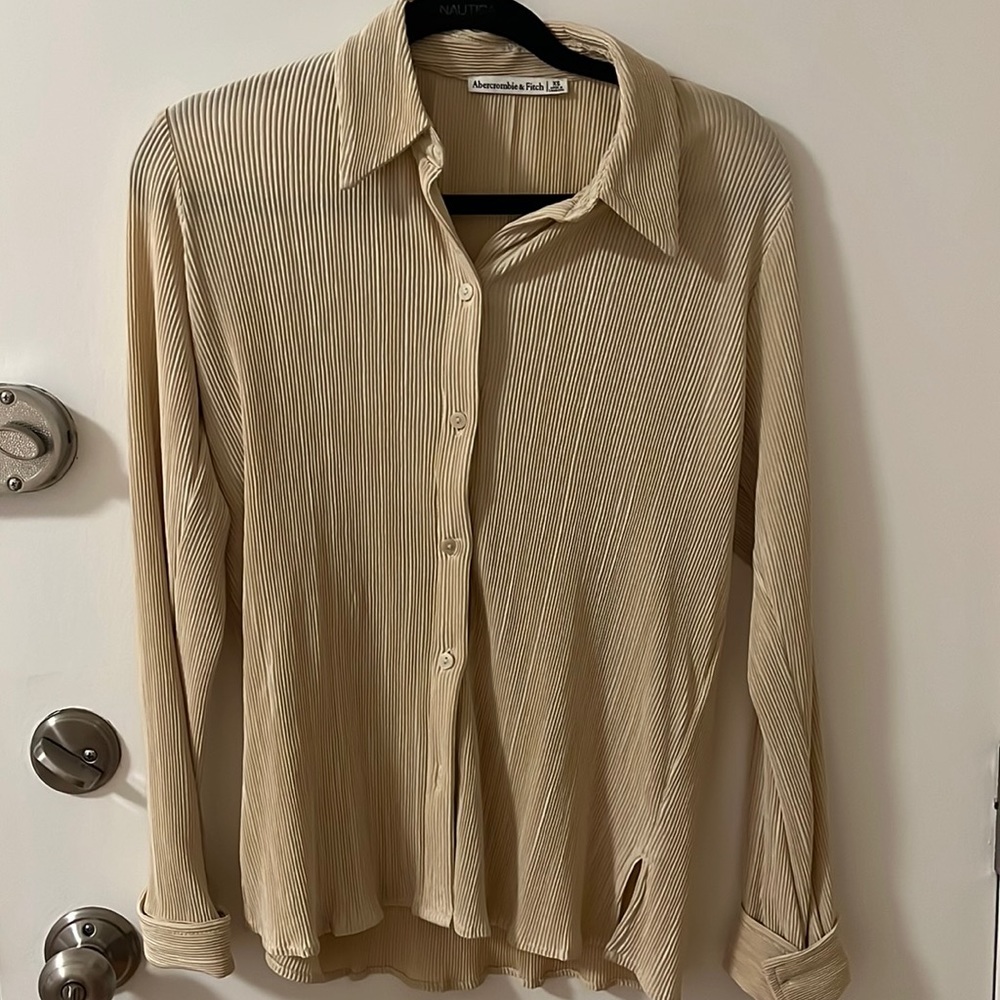 Abercrombie beige ribboned blouse